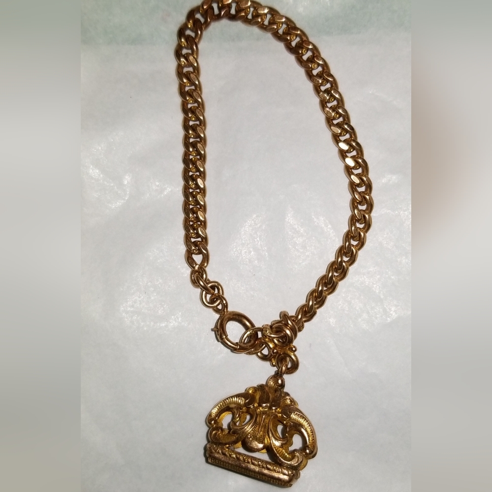 Antique Victorian Gold Filled Watch Fob Charm & Chain